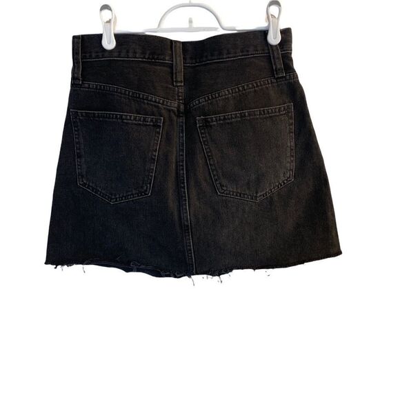 Madewell Black Rigid Denim A Line Mini Skirt Sz 25 - Picture 4 of 9